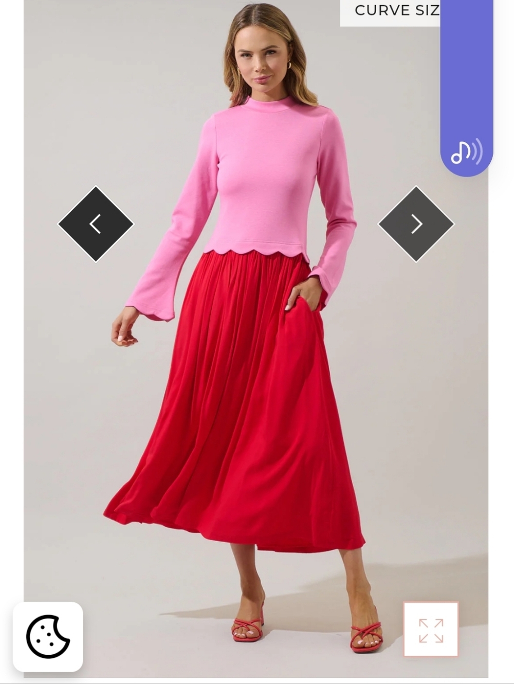 Sugarlips "Zenie Color Block Midi Dress", Size L